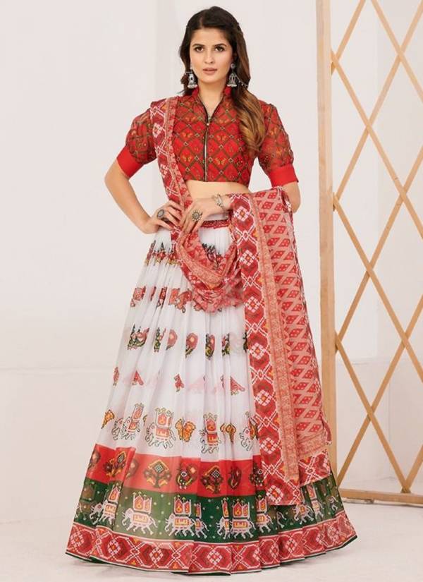 Trendy Floral Rajwadi Patola Exclusive Wear Printed Lehenga Collection